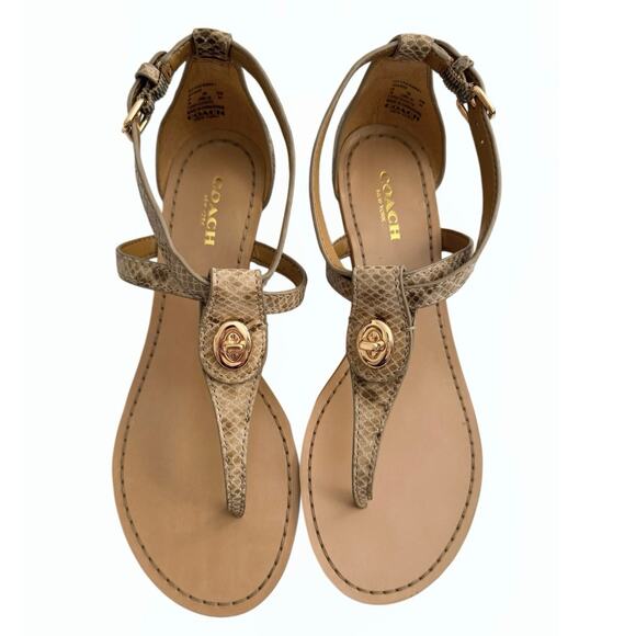 Coach Ingrid Snake print Wedge Sandals -NIB! - Picture 4 of 10